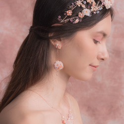 溢櫻BLOSSOM 滿開櫻溢櫻花花球耳環 - Pamycarie 手工製作飾品 第3張的照片