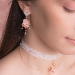 こぼれた桜BLOSSOM満開桜のシャンデリアイヤリングを見る -  Pamycarie Handmade Jewelry 2枚目の画像