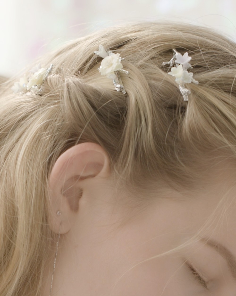 POM POMスノーピーニーシルバーメッキヘアクリップセット -  Pamycarie Handmade Jewelry