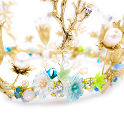 Zinnia 手造樹脂黏土珊瑚花鍍金皇冠 - Pamycarie 手工製作飾品 第3張的照片
