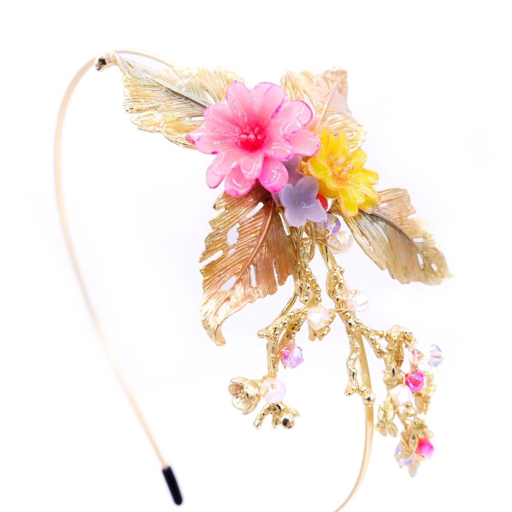 ジニアハンドメイド樹脂クレイフラワーシーマーメイドヘッドバンド - パミカリーハンドメイドジュエリー