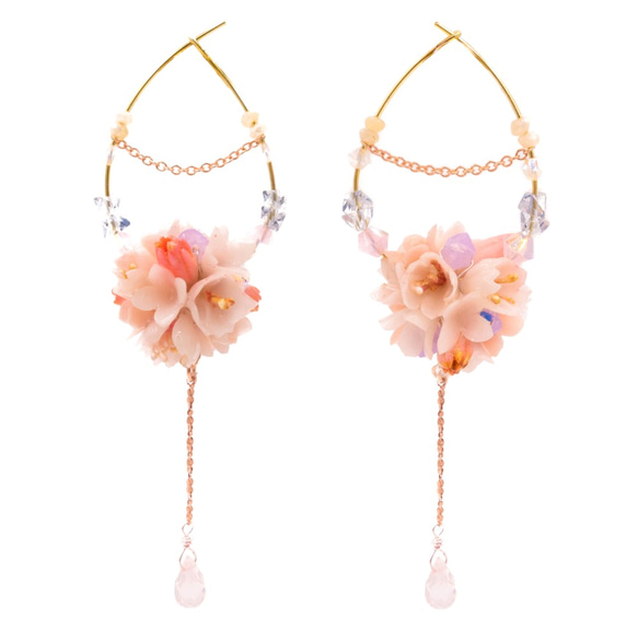 桜の花BLOSSOM桜のボールのイヤリング -  Pamycarie Handmade Jewelry 4枚目の画像