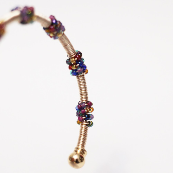 紫紅米珠混搭鍍銀銅鐲 - Pamycarie 手工製作飾品 第2張的照片