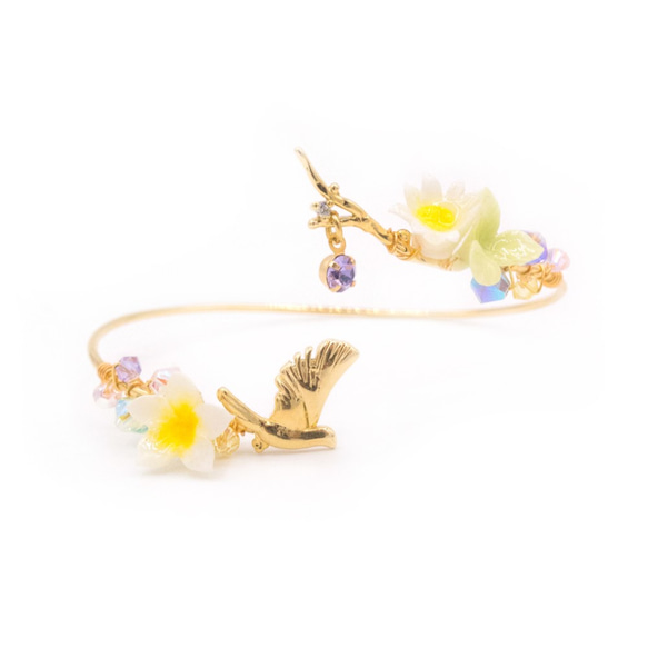 Sunshower Frangipani Tie Bangle  - パミカリーハンドメイドジュエリー 1枚目の画像