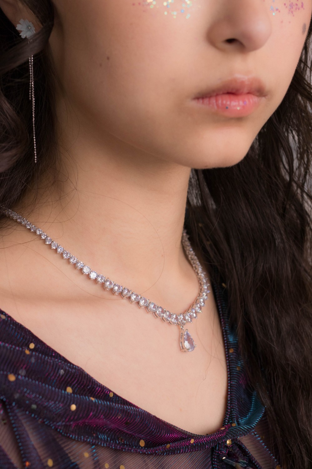 Sunshower：プラムレインダイヤモンドネックレス -  Pamycarie Handmade Jewelry