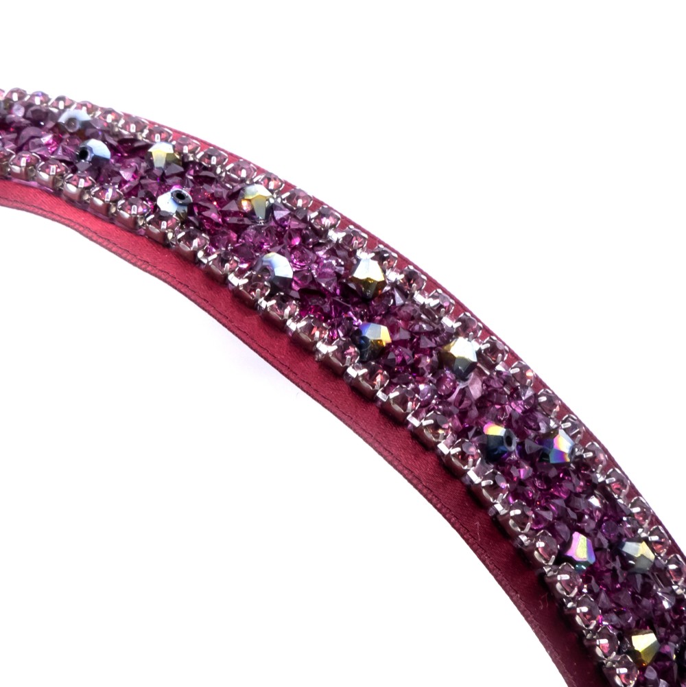 ラズベリールビークリスタルヘアストラップ - パミカリーハンドメイドジュエリー