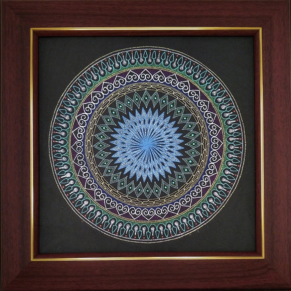点描まんだらアート 【原画/一点物】 20cm×20cm-2 絵画 まんだら