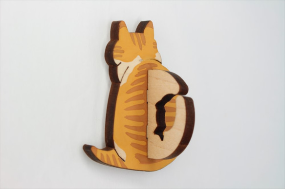 トラ柄猫の輪ゴムホルダー　マグネット 2枚目の画像