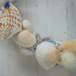【送料無料】貝殻とパールのリース 7枚目の画像