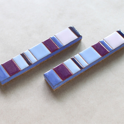 タイルの箸置き・カトラリーレスト １セット２個入り（紫系） 2枚目の画像