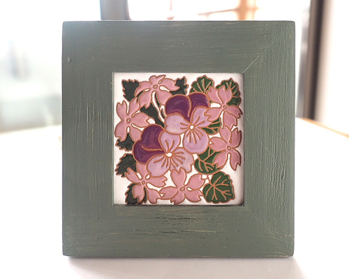 スミレの花のタイルアート その他アート estudio Colmena 通販 6300111