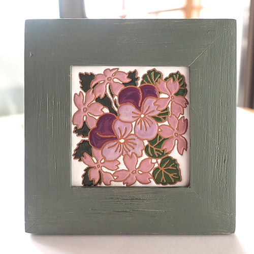 スミレの花のタイルアート その他アート estudio Colmena 通販 6300111