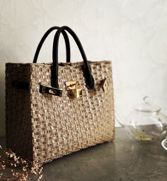 coquette.715カゴバーキン ハンドバッグ 福山市ハンドメイドバッグ作家  