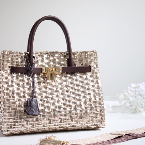 coquette.715カゴバーキン ハンドバッグ 福山市ハンドメイドバッグ作家  