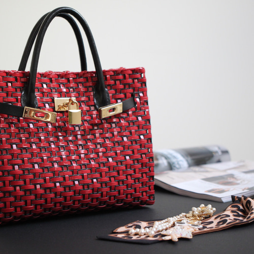 coquette.715カゴバーキン ハンドバッグ 福山市ハンドメイドバッグ作家  