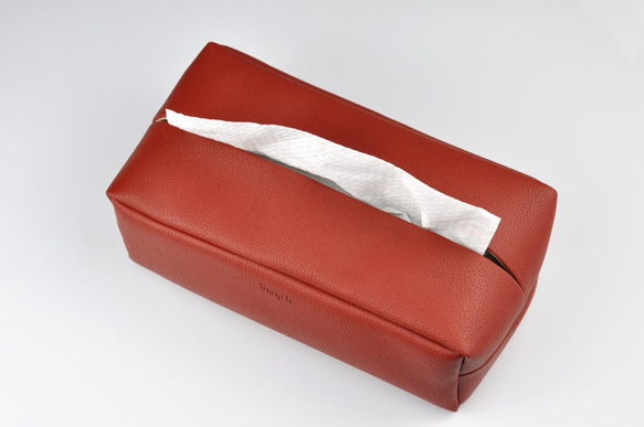 長方體面紙盒 紙巾盒 （適合抽紙）紅色 第3張的照片
