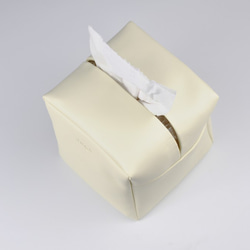 正方體面紙盒 卷紙紙巾盒  米白色 第4張的照片