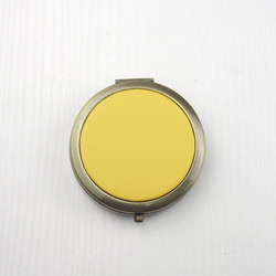 レトロなポータブル別の薬箱ポータブル化粧鏡ラウンドレザー金属小さな収納ボックスカスタム色 4枚目の画像