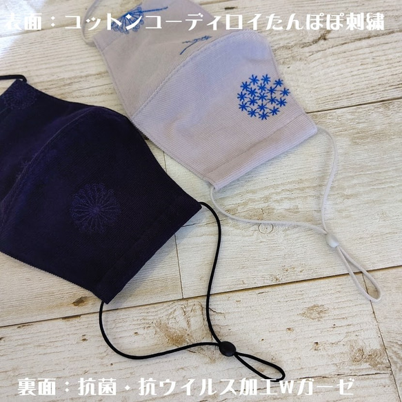 【新作】コットンコーデュロイたんぽぽ刺繍 1枚目の画像