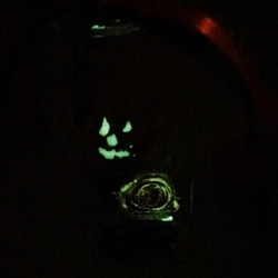 電気を消すと「？」ハロウィンカラーハーバリウム 3枚目の画像