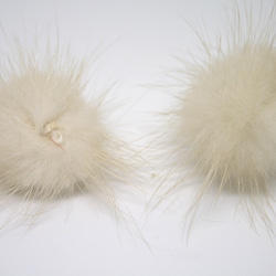 再入荷★【10個/ライトベージュ】ミンクファー/ファー/ボンボン/Real Mink Fur/DIY/冬限定/即納 2枚目の画像