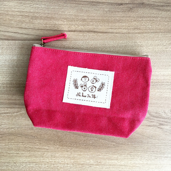 FiFi 棉帆布萬用小包－水洗紅 第4張的照片