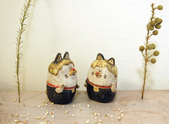陶器を感じる：ミニ猫オールドウィンウィン 3枚目の画像