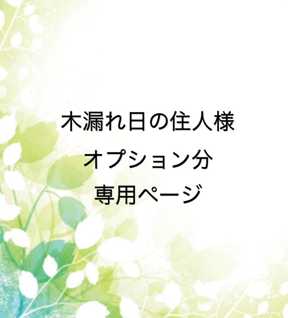 木漏れ日の住人様＊オプション専用ページ 1枚目の画像