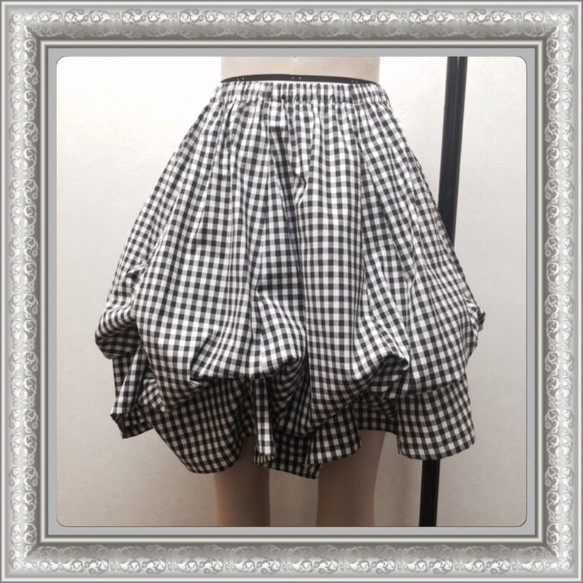 ふんわりエアリーなスカート＊ギンガムチェック＊2way