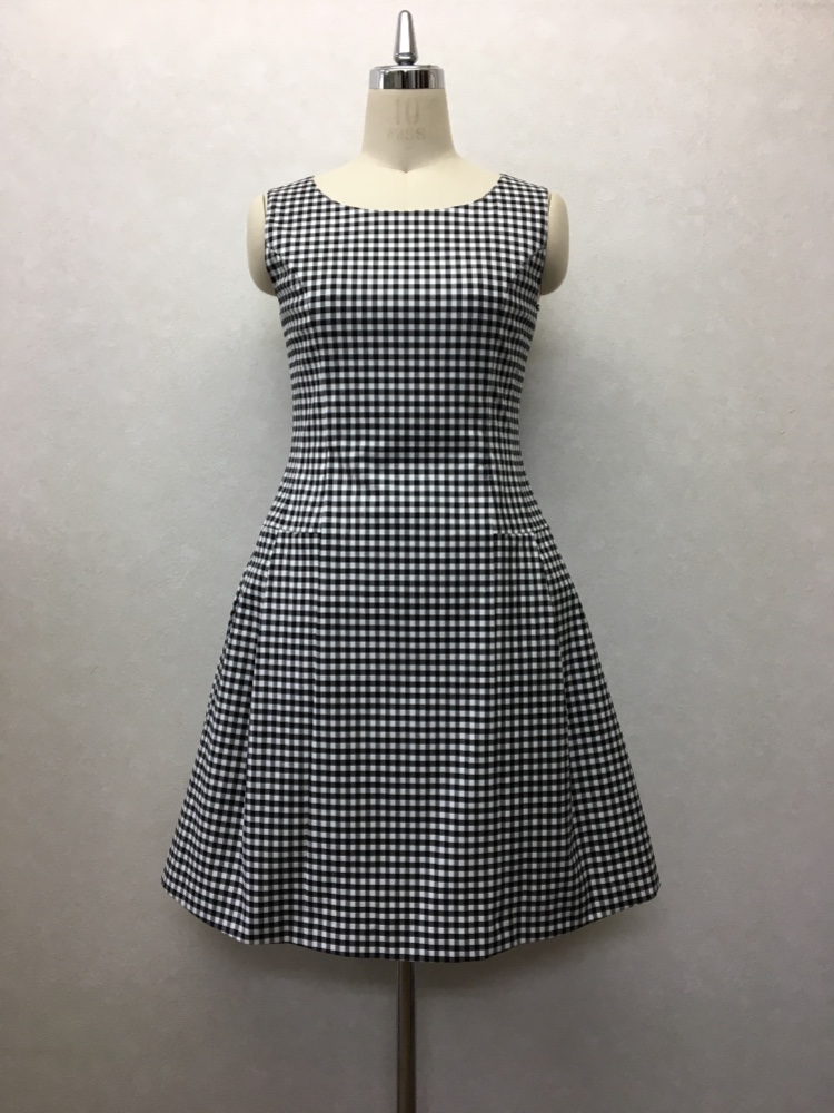 大人のギンガムチェック＊タックワンピース＊