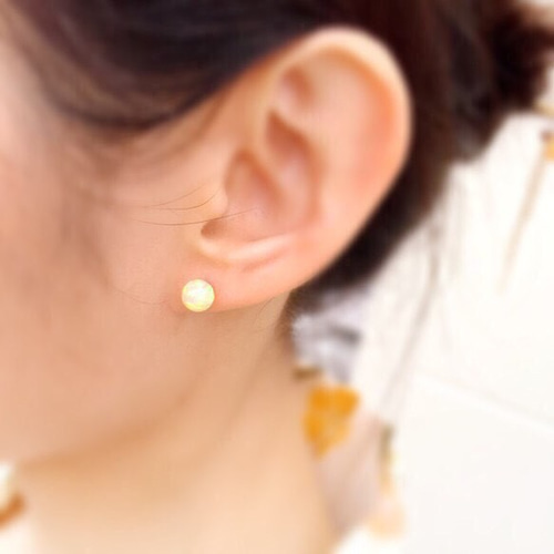 14kgf 遊色抜群カラーグラデーションオパールピアスAタイプvegagift 14kgf 遊色抜群カラーグラデーションオパールピアスAタイプ