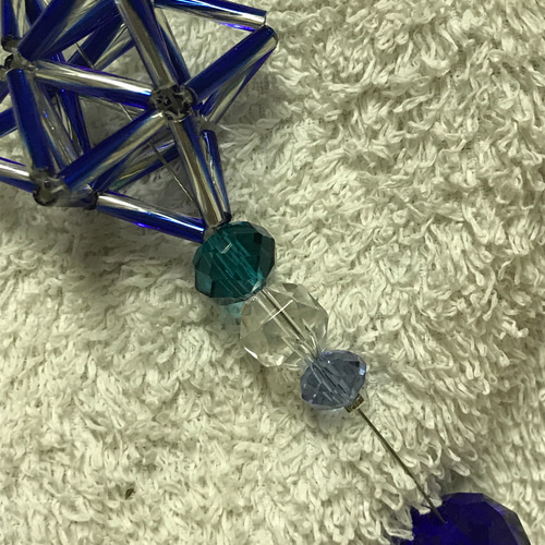 ヒンメリ風マカバスターのサンキャッチャー blue サンキャッチャー