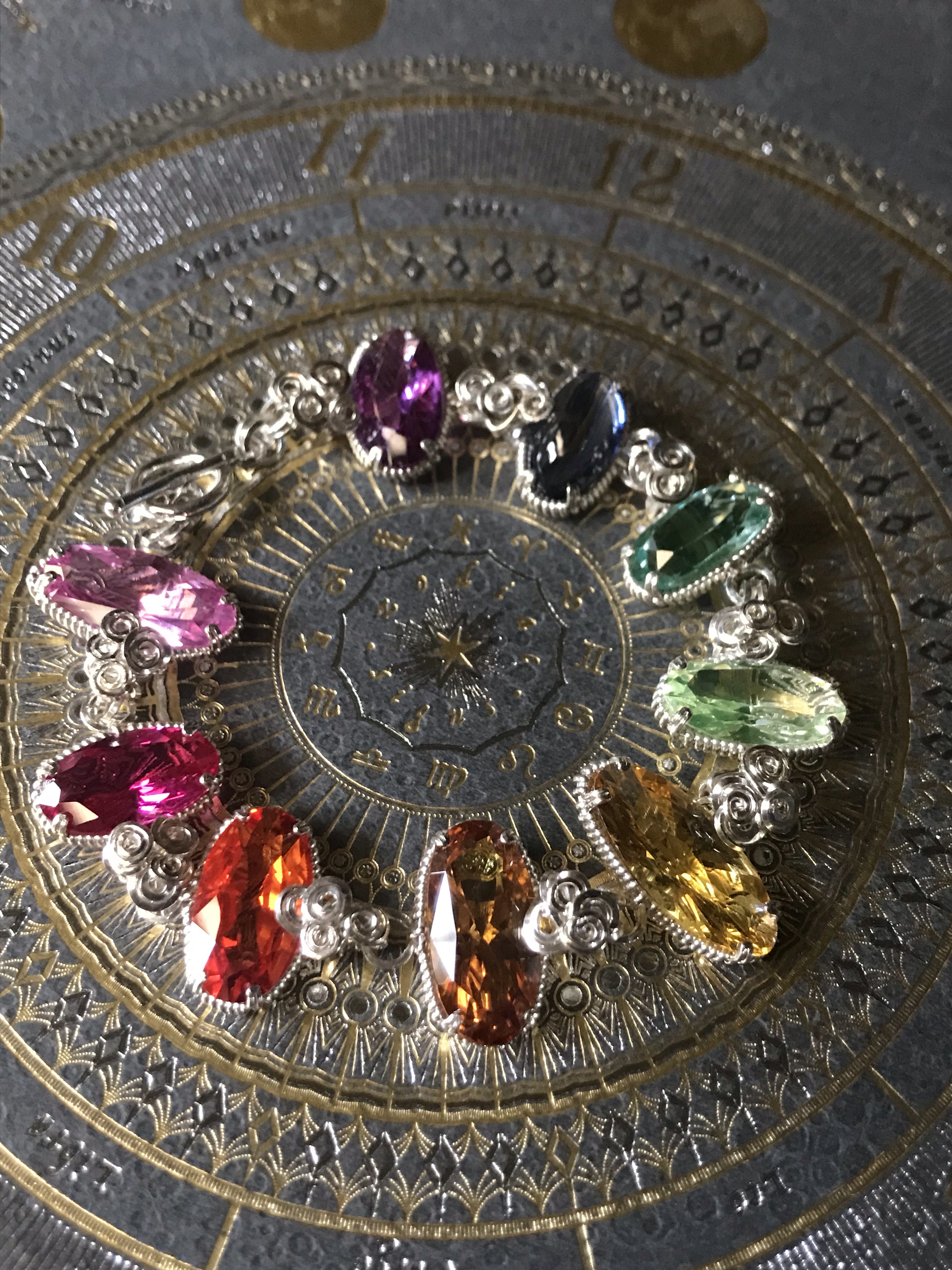 synthetic rainbow〜合成サファイアの虹色ブレスレット〜