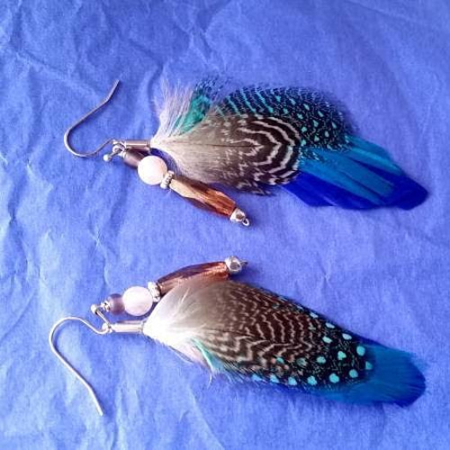 鳥たちのおしゃべり◎○526＃フェザーピアス2way ピアス（フック 