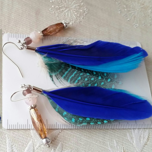 鳥たちのおしゃべり◎○526＃フェザーピアス2way ピアス（フック 