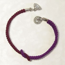 mu su fu・ｍｇ (purple1)絹組紐ブレス　キラキラマグネット留 3枚目の画像