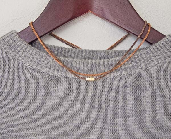 絹組紐ショートネックレス（mocha) 3枚目の画像