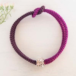 mu su fu (purple) 絹組紐輪のブレスレット　(受注製作）サイズを承り製作いたします。 3枚目の画像