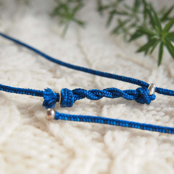 soyogu(blue/SV925)■Men's　シンプル絹組ひもネックレス 3枚目の画像