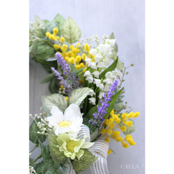 Natural Spring Wreath〜mimosa & lily of the valley〜Msize 3枚目の画像