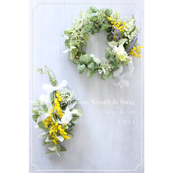 Natural Spring Wreath〜mimosa & lily of the valley〜Msize 7枚目の画像