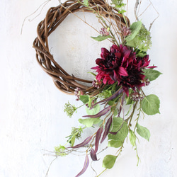 Dahlia×Twig Autumn Wreath〜Lsize 5枚目の画像