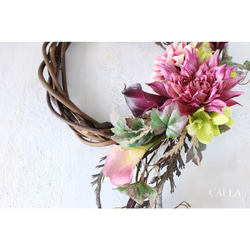 Bordeaux Dahlia×Calla Wreath〜Lsize 4枚目の画像