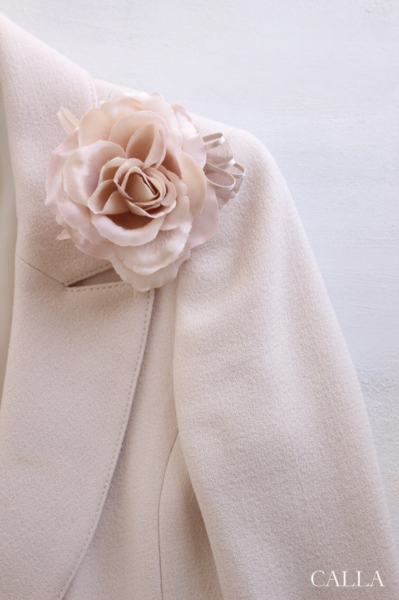 《Last１点》pink beige corsage コサージュボックス入り 3枚目の画像