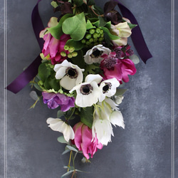 Anemone Clutch  Bouquet/Swag〜purple〜Lsize 3枚目の画像