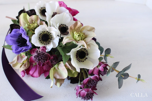 Anemone Clutch  Bouquet/Swag〜purple〜Lsize 4枚目の画像