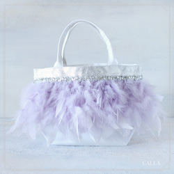 Grege feather bag＊white×lavender＊ 3枚目の画像