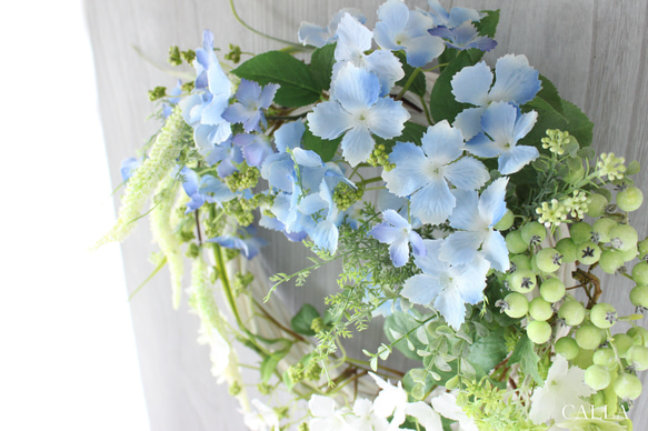 爽やかな☆Hydrangea Wreath〜MLsize 3枚目の画像