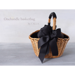 《Last1点》Onehandle Basketbag with fur pouch & ribbon 2枚目の画像