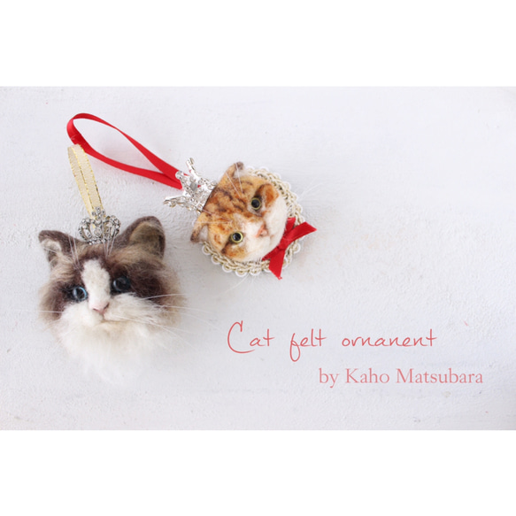 《4月限定ニ個》世界でたった１つ愛猫ちゃんのSweet cat wreath♡〜カーネーション〜 5枚目の画像